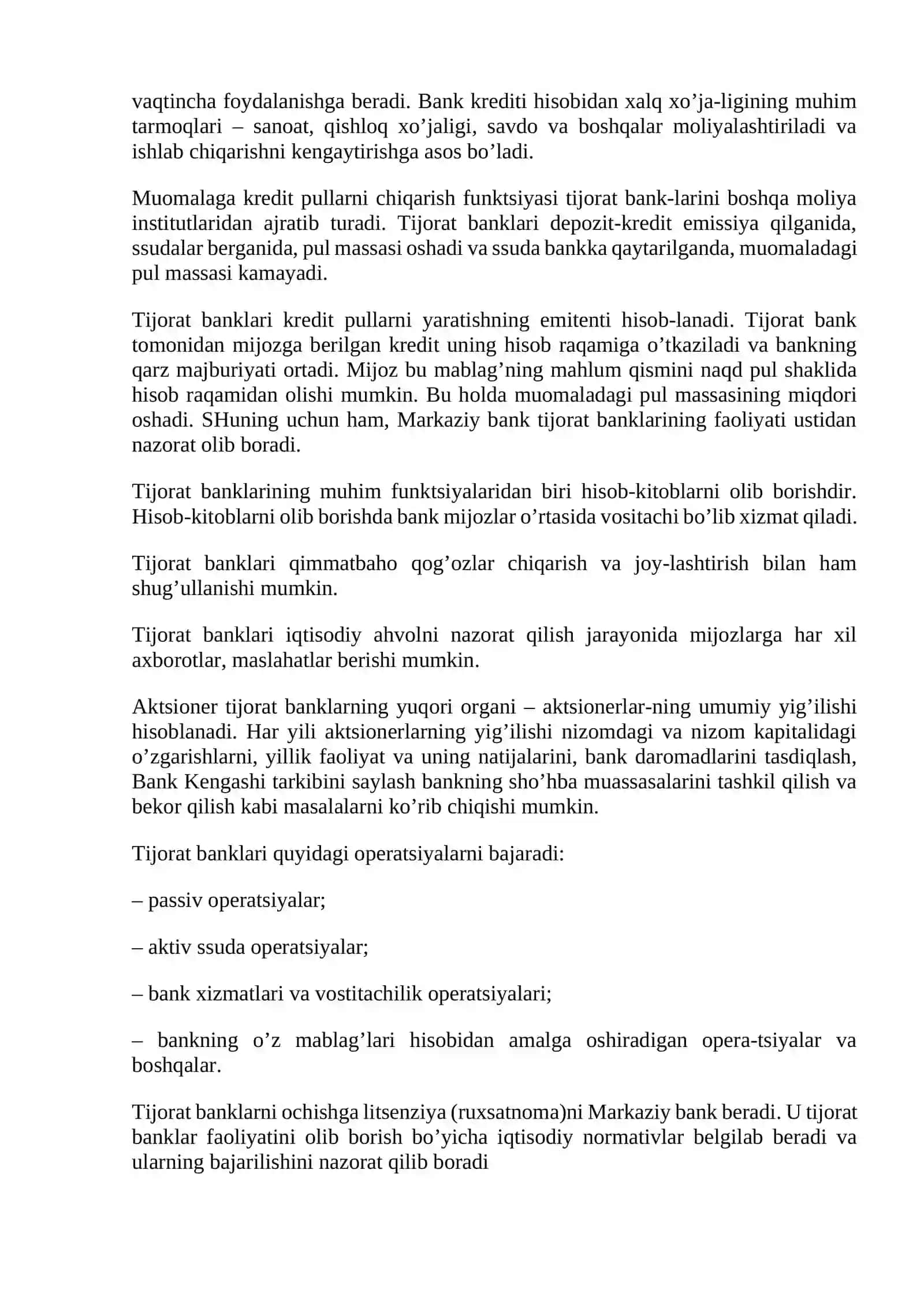 29-mavzu; Tijorаt bаnklаri vа ulаrning funktsiyalаri 2