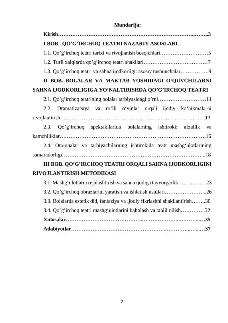 Qo’g’irchoq teatri orqali sahna ijodkorligini rivojlantirish 2