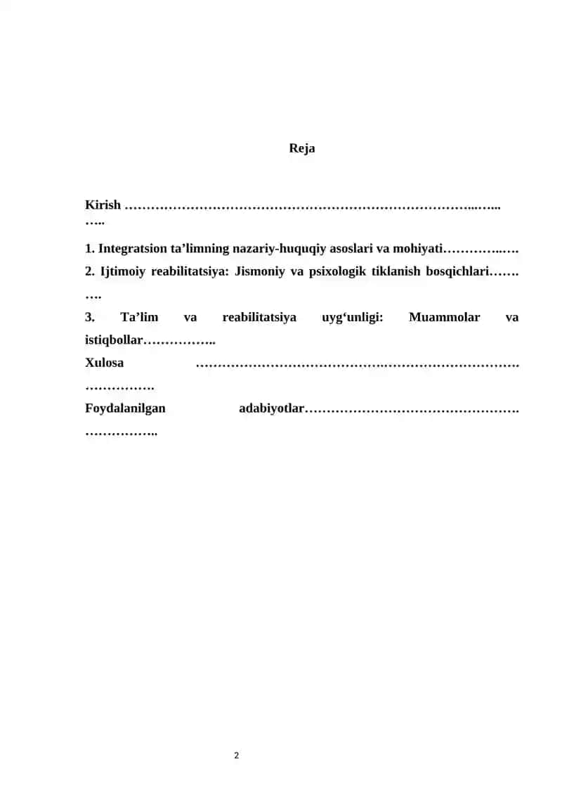Integratsion Talim va ijtimoiy reablitatsiya 2