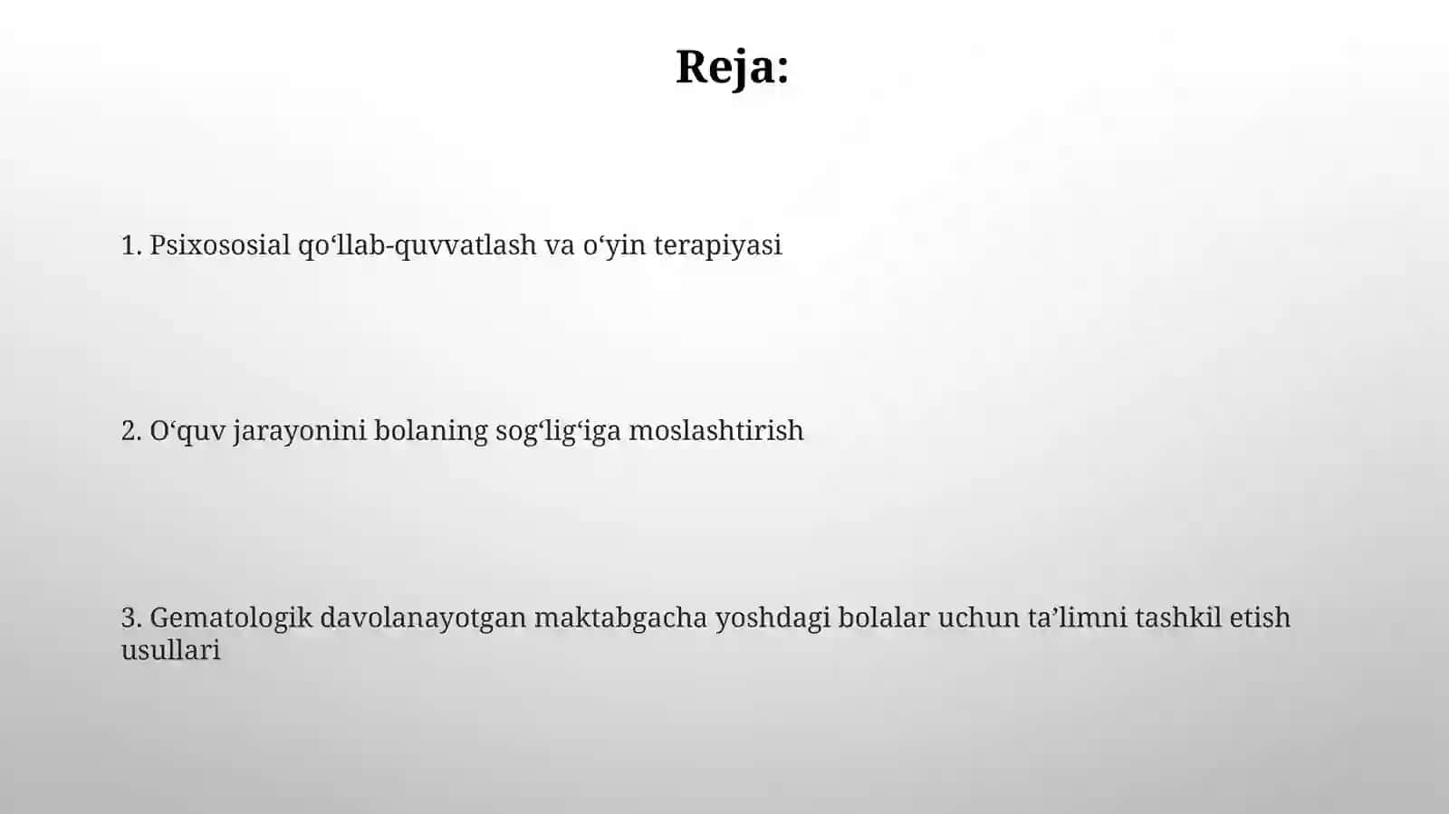 Gematologiyali davolanishda bo‘lgan bolalarda maktabgacha ta’limni tashkil etish usullari 2