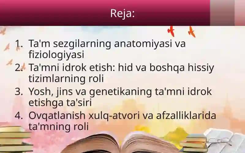 Ta`m bilish psixofiziologiyasi 2