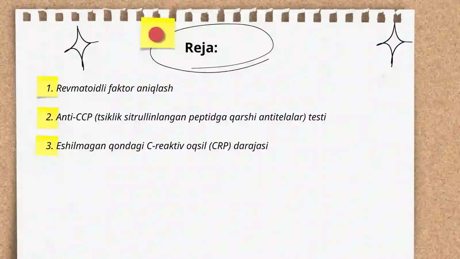 Revmatoidli artrit laboratoriya tekshiruvi 2