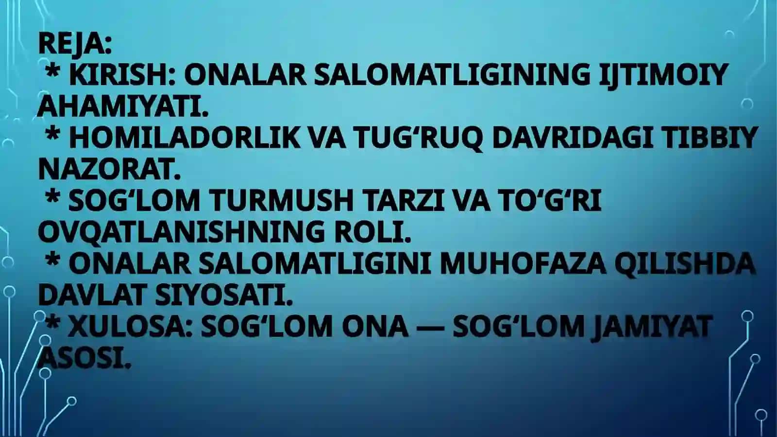 Onalar salomatligi — kelajak garovi 2