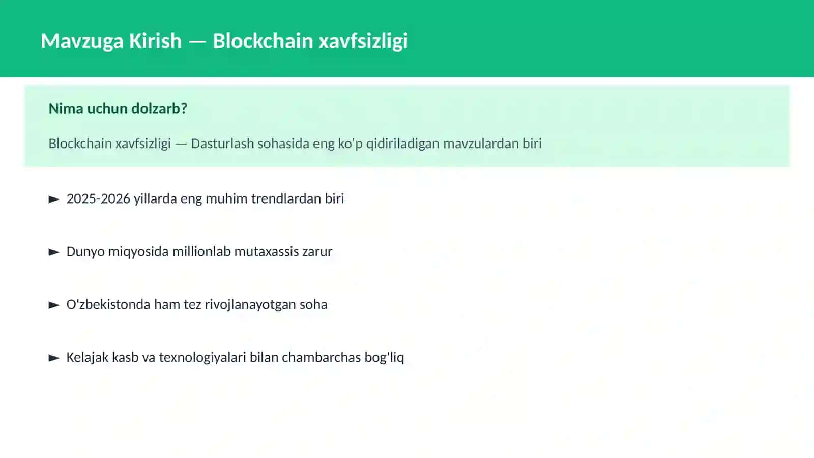 Blockchain xavfsizligi 2