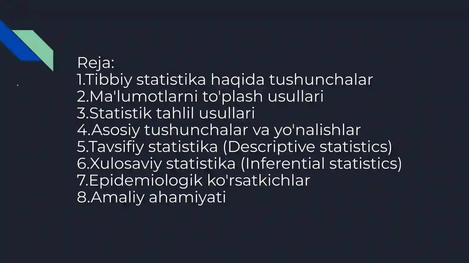 tibbiy statistika asoslari 2