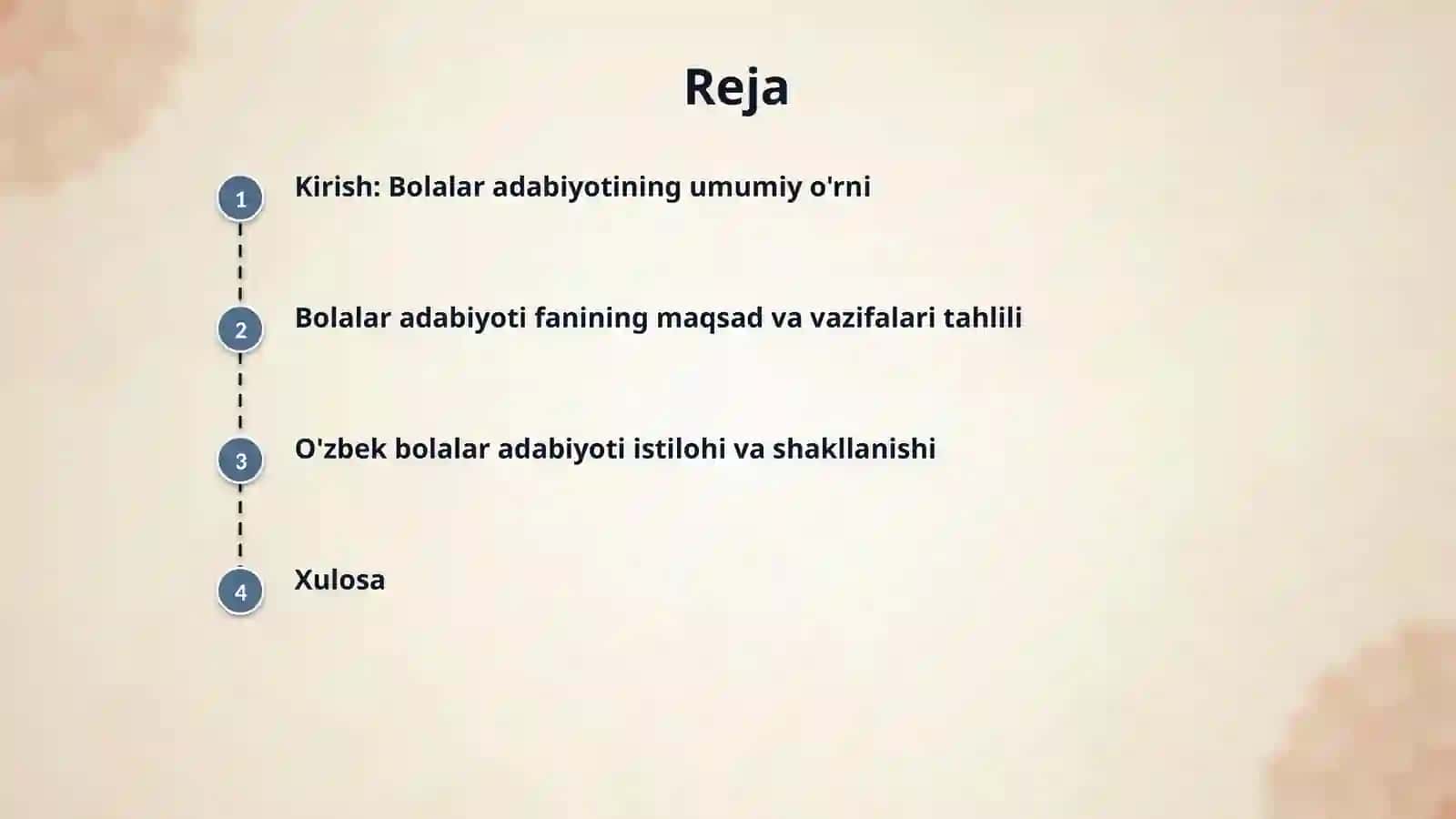 Adabiyot (bolalar adabiyoti) fanining maqsad va vazifalari. Ozbek bolalar adabiyoti istilohi va uning paydo bolishi. 2