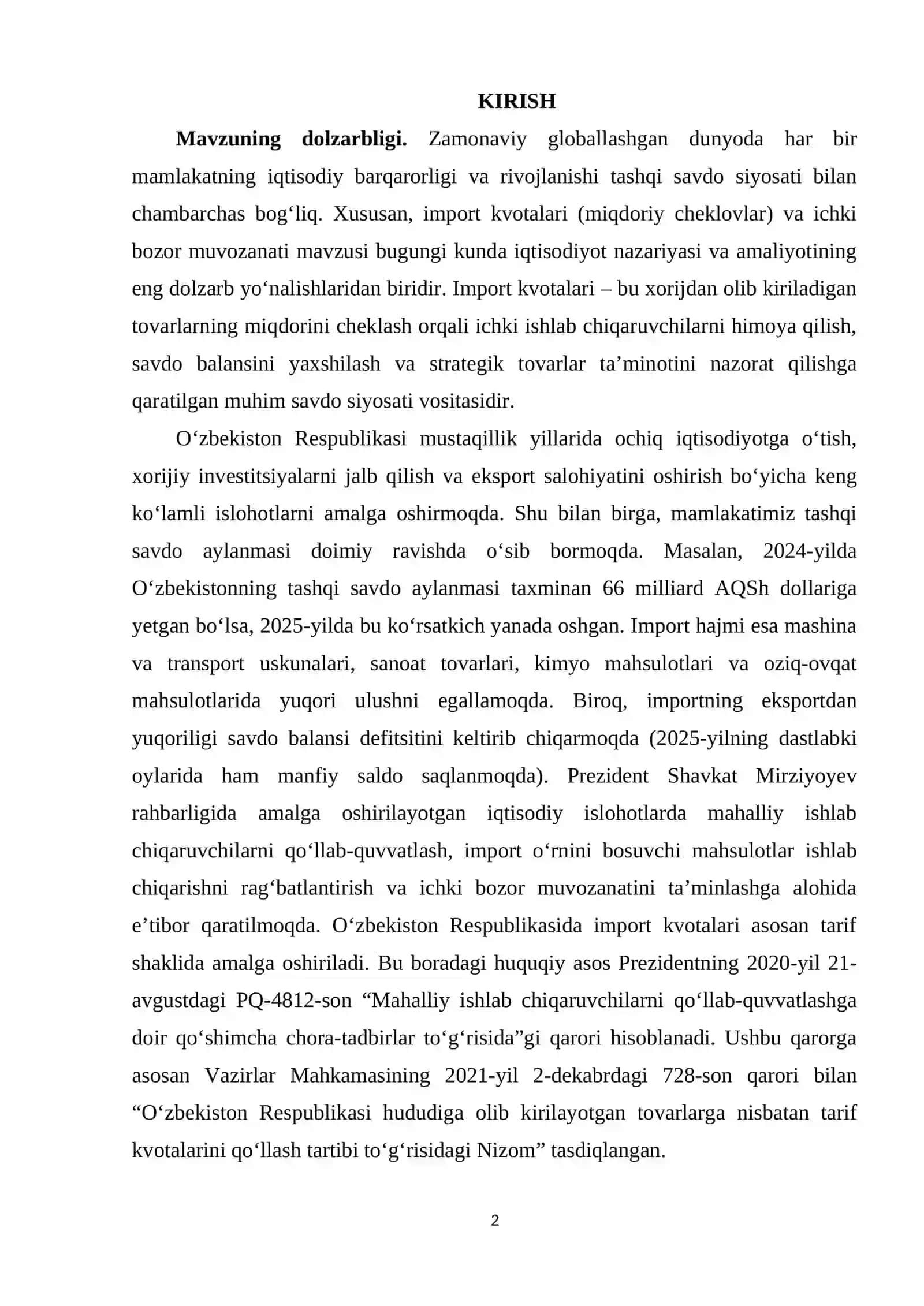IMPORT KVOTALARINING NAZARIY ASOSLARI VA TURLARI 2