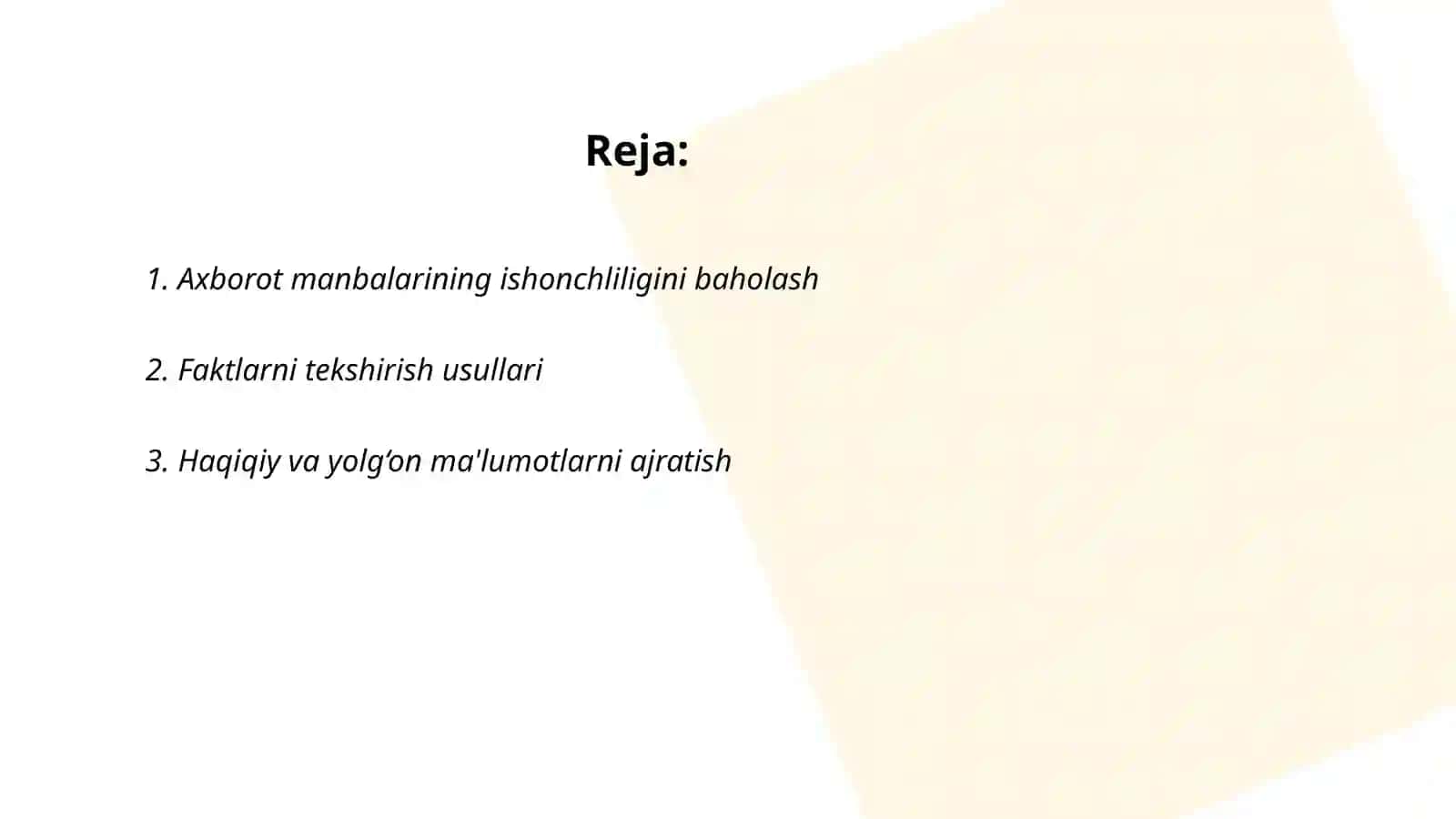 Axborotning ishonchliligi va tekshirish usullari 2