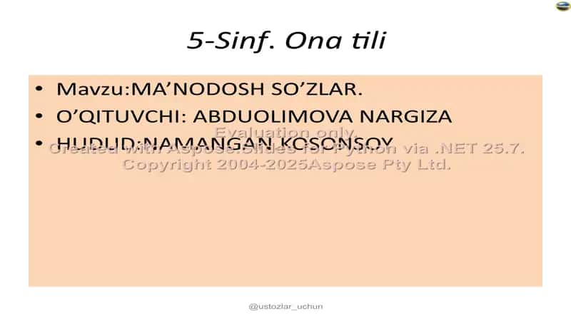 MA’NODOSH SO’ZLAR 2