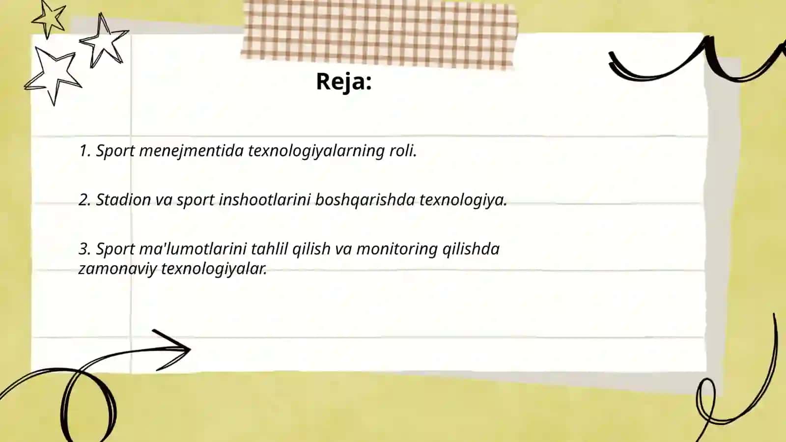 Sport menejmentida texnalogyalarning o'rni 2
