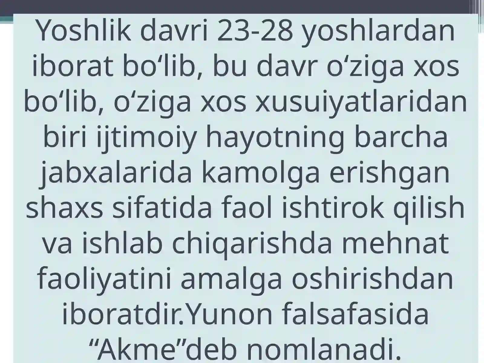 Yetuklik davrining psixologik xususiyatlari 2
