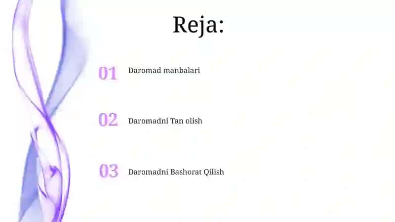 Daromad turlari 2