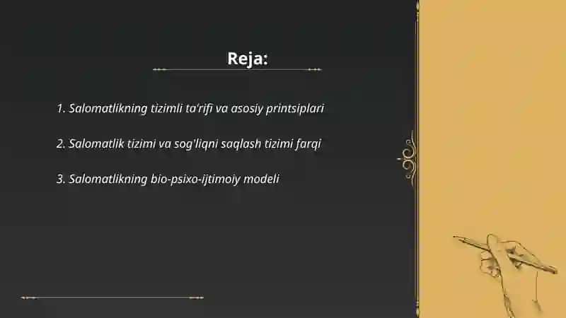 Salomatlik tizimli tushuncha sifatida 2