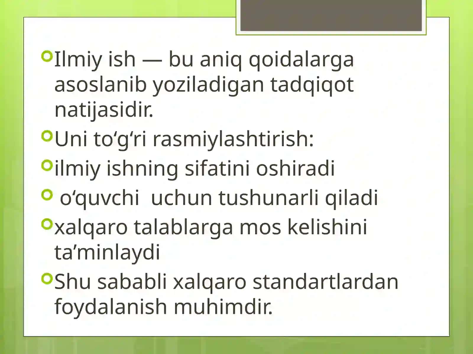 Ilmiy ishlarni rasmiylashtirishda xalqaro meʼyorlar 2