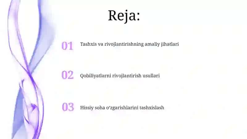 Hissiy soha oʻzgarishlarini tashxislash 2