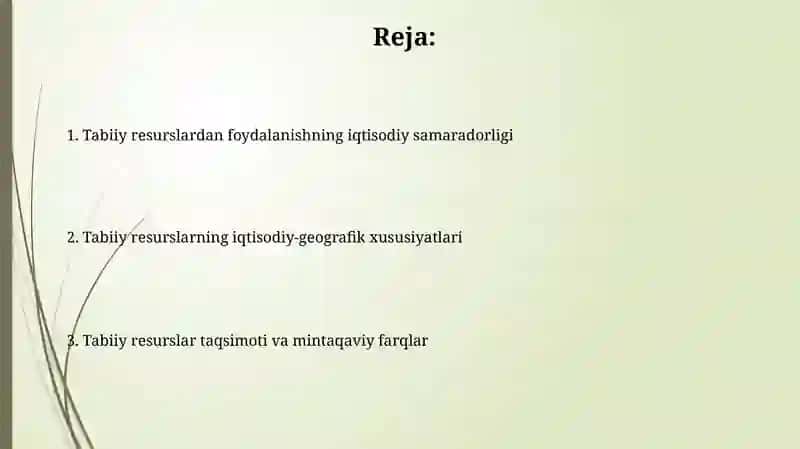14-mavzu Tabiiy resurslarni iqtisodiy geografik órganish 2