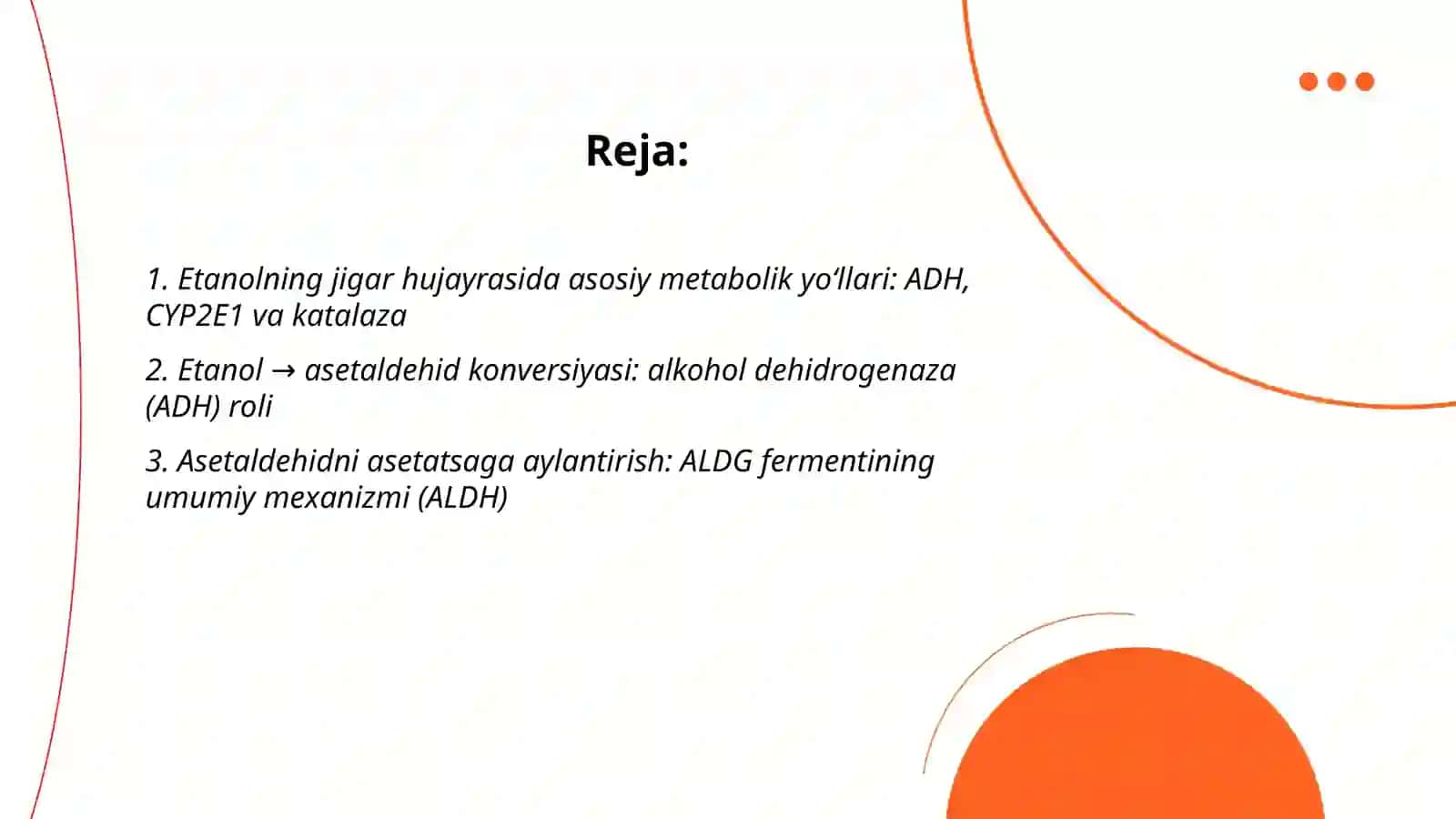 Etanol metabolizmi. ALDG fermentining izoformalari 2