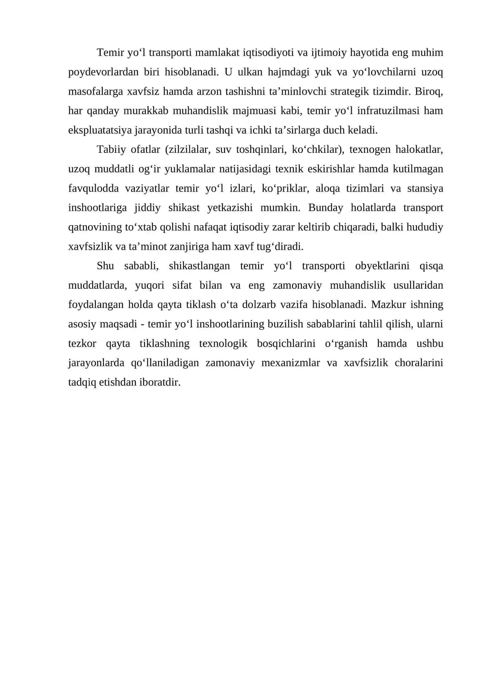 Temir yo‘l transporti obyektlarini qayta tiklash texnologiyasi 2