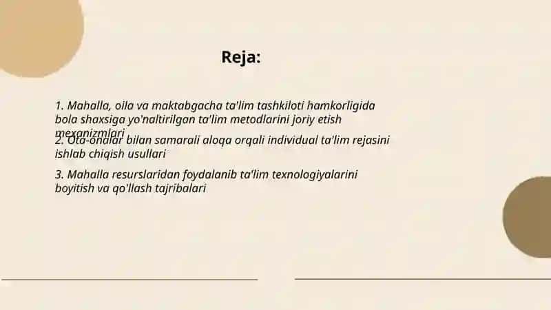 Mahalla oila va maktabgacha ta'lim tashkiloti hamkorlik tizimi ishlarini takomillashtirishda bola shaxsiga yo'naltirilgan ta'lim metodlari va texnalogiyasi 2