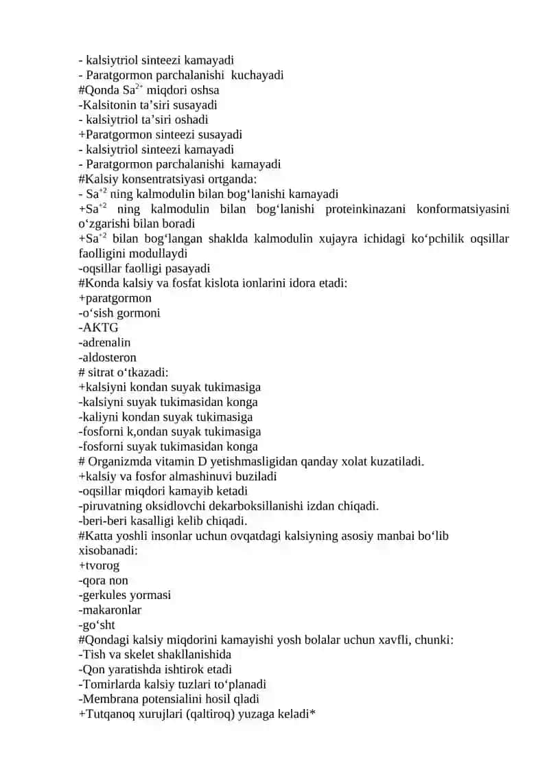 Kalsiy va fosfor metabolizmi 2