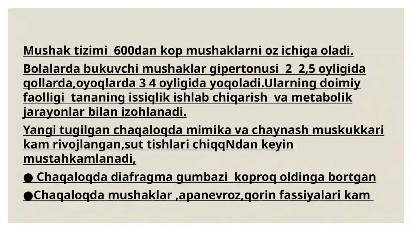 Bolalarda mushak tizimining anatomik,fiziologik xususiyatlari,tadqiqot usullari va semiotikasi 2