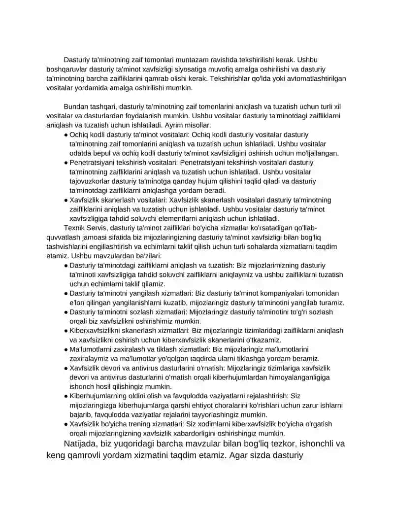 Dasturiy vositalarda xavfsizlik muammolari 2