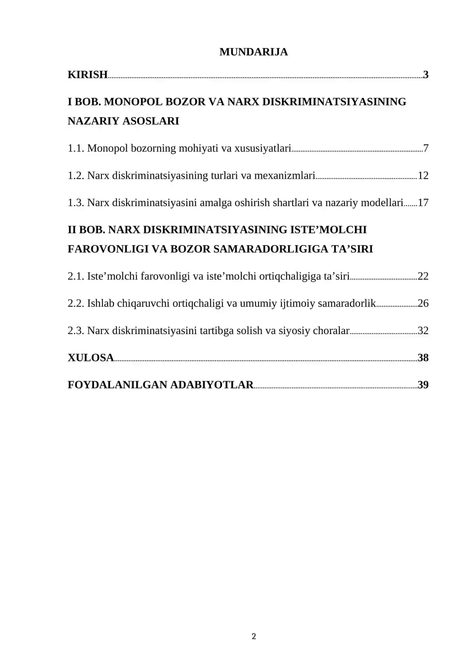 MONOPOL BOZORDA NARX DISKRIMINATSIYASINING ISTE’MOLCHI FAROVONLIGIGA TA’SIRI 2