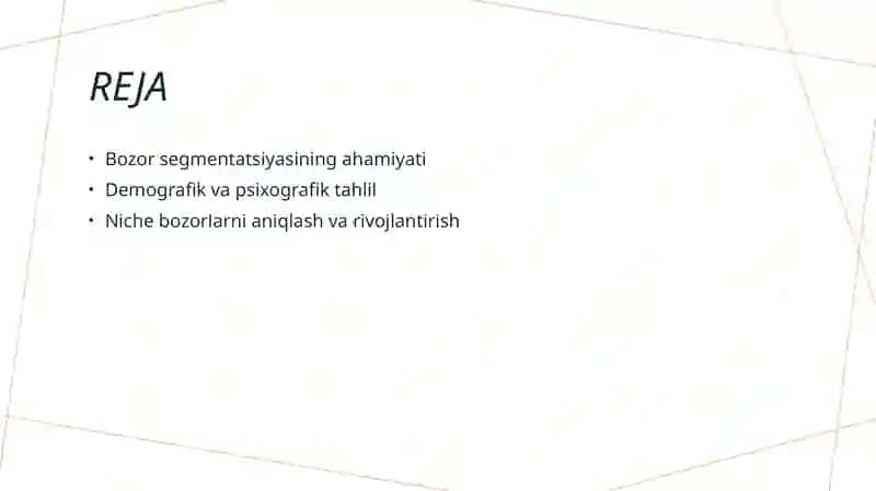 Bozor segmentatsiyasi 2