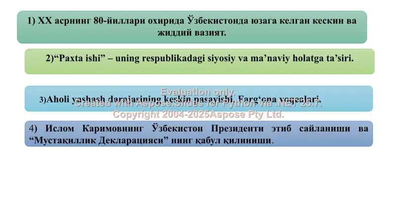 O’zbekistonning mustaqillikka erishishi arafasidagi ijtimoiy-siyosiy, iqtisodiy ahvol 2