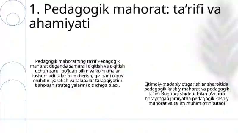 Pedagogik Qobiliyatlar. Ijtimoiy-Madaniy O‘Zgarishlar Sharoitida Pedagogik Professionalizm Va Pedagogik Ta’Lim 2