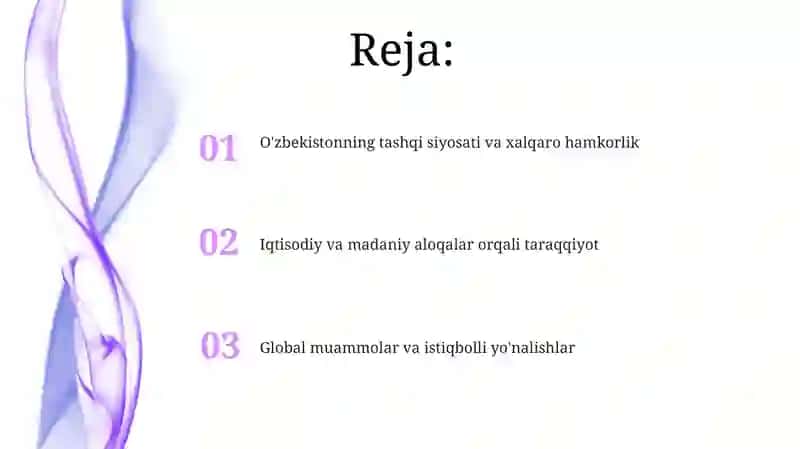 O'zbekiston va jahon hamjamiyati 2