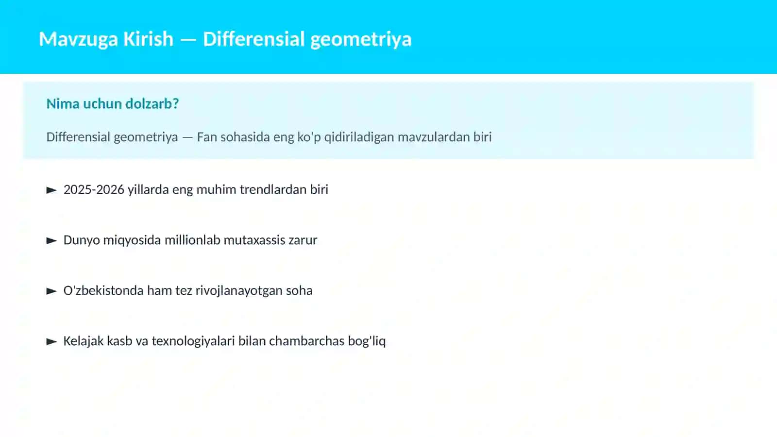 FAN | MATEMATIKA ZAMONAVIY 2