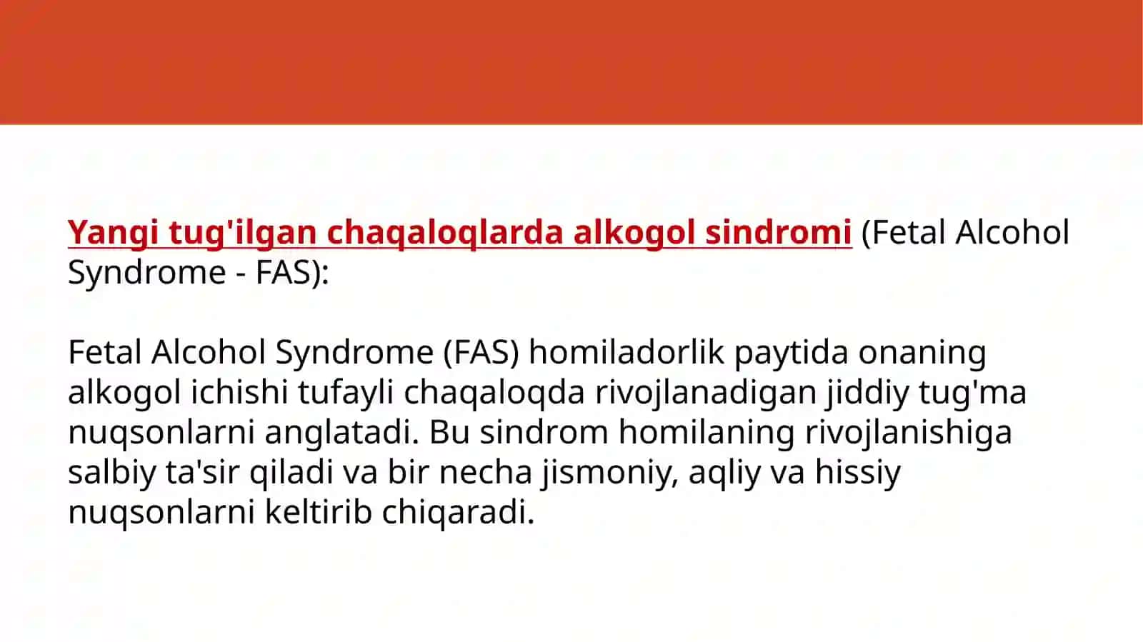 Yangi tug'ilgan chaqaloqda alkogol sindromi. Narkomanlar bolalari 2
