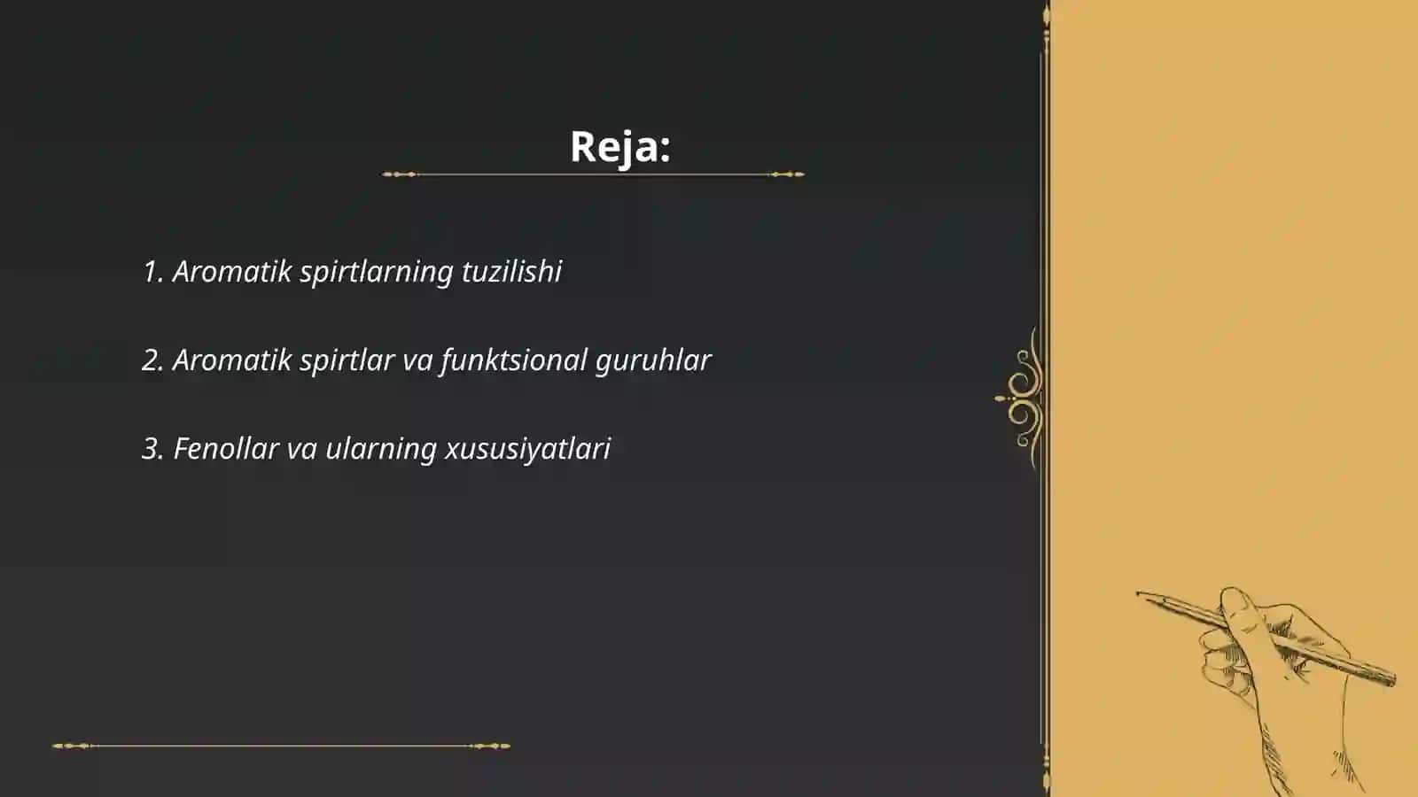Aromatik spirtlarning funksionallik analizi 2