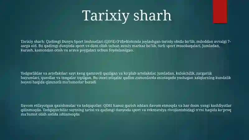 Qadimgi Dunyo Sport Inshoatlari 2