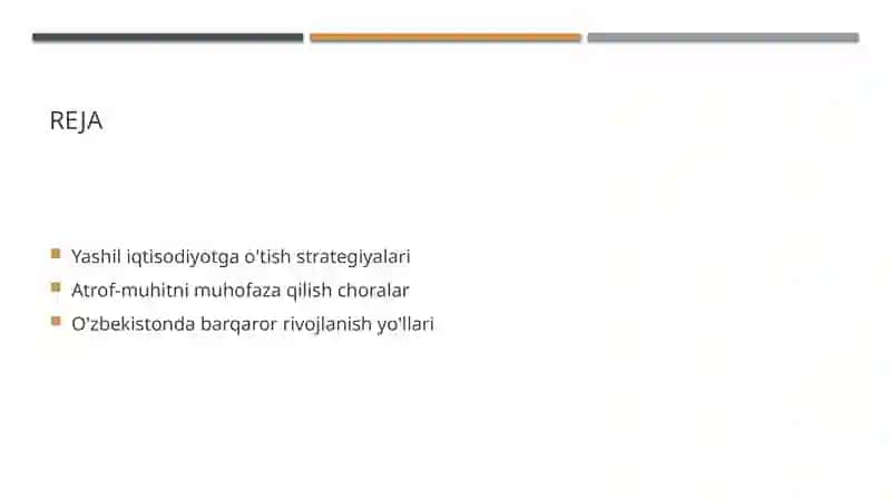 Yashil iqtisodiyotga o'tish siyosati 2