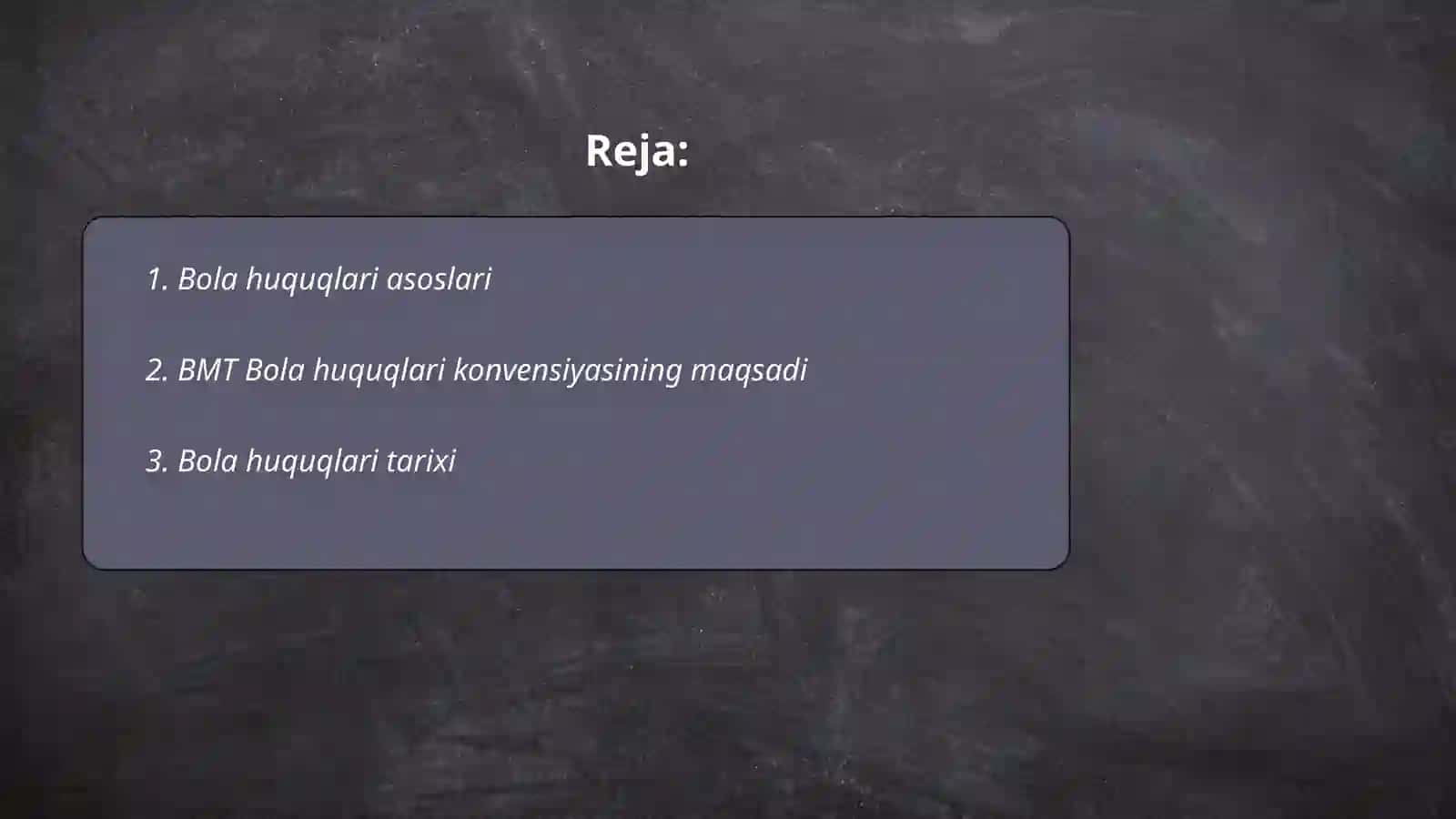Maktabgacha ta'lim tashkilotlarida "Bola huquqlari to'g'risidagi BMT Konfensiyasidan foydalanish 2