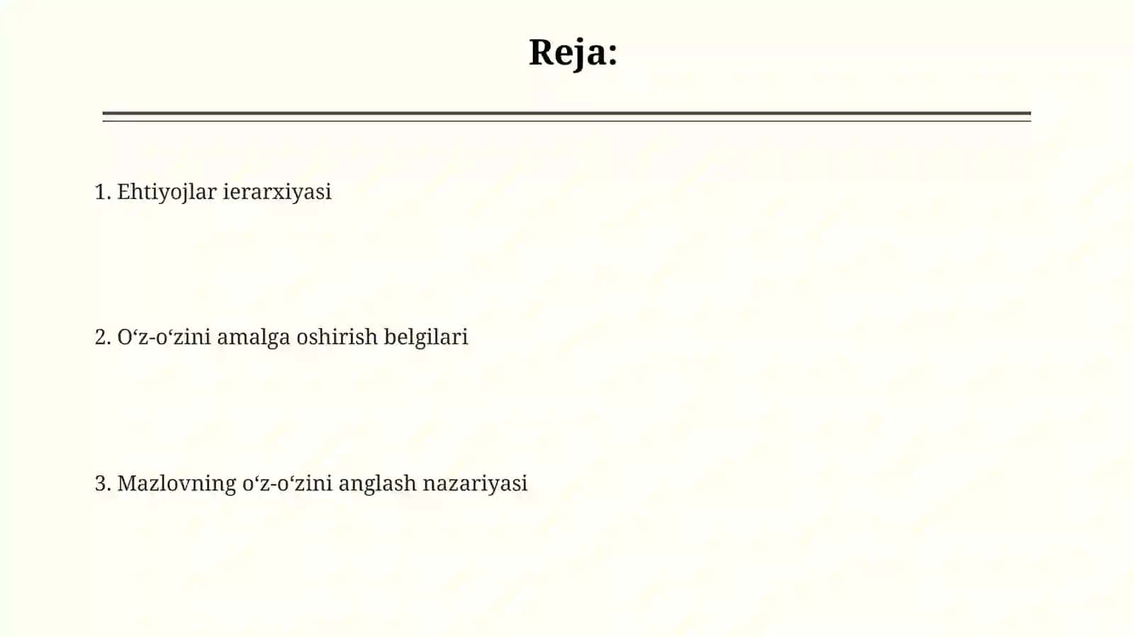 A.Maslouning ozini ozi kamol toptirish nazariyasi 2