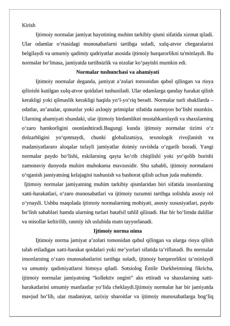 Ijtimoiy normalar tizimi 2