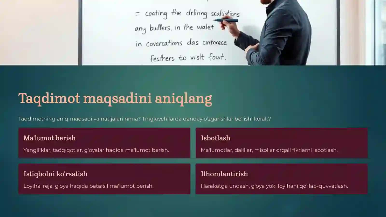Taqdimottayyorlash va notiqlik mahoratini rivojlantirish 2