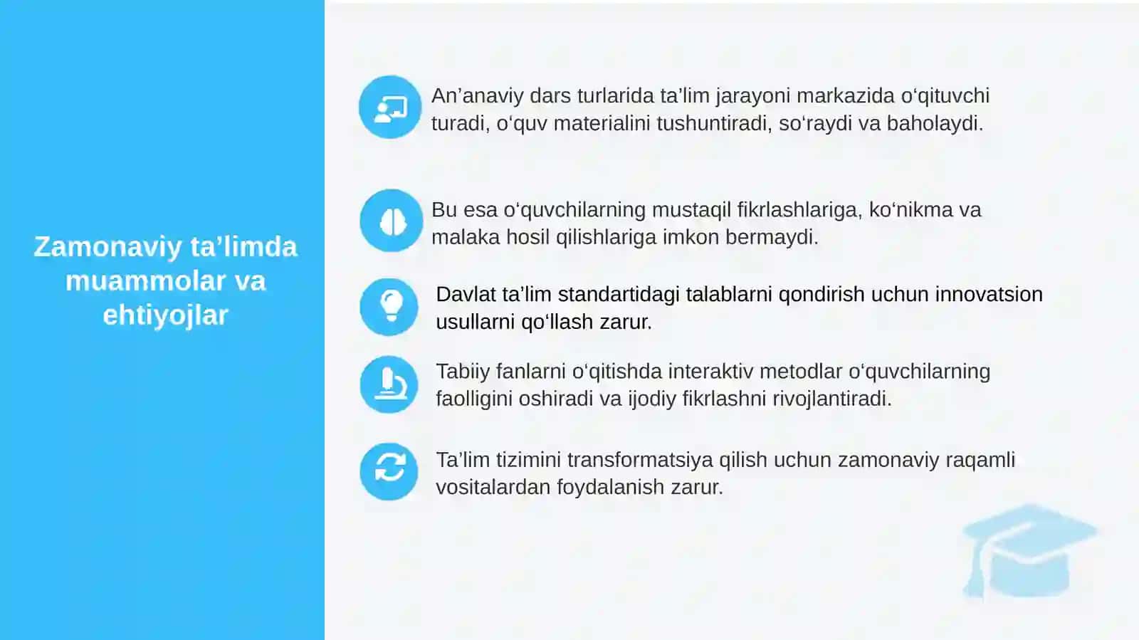 Davlat ta’lim standartidagi talablarni qondirish uchun innovatsion usullar 2