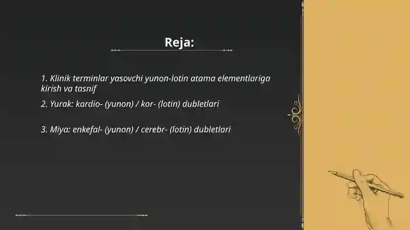 Klinik terminlar yasovchi atama elementlar 2