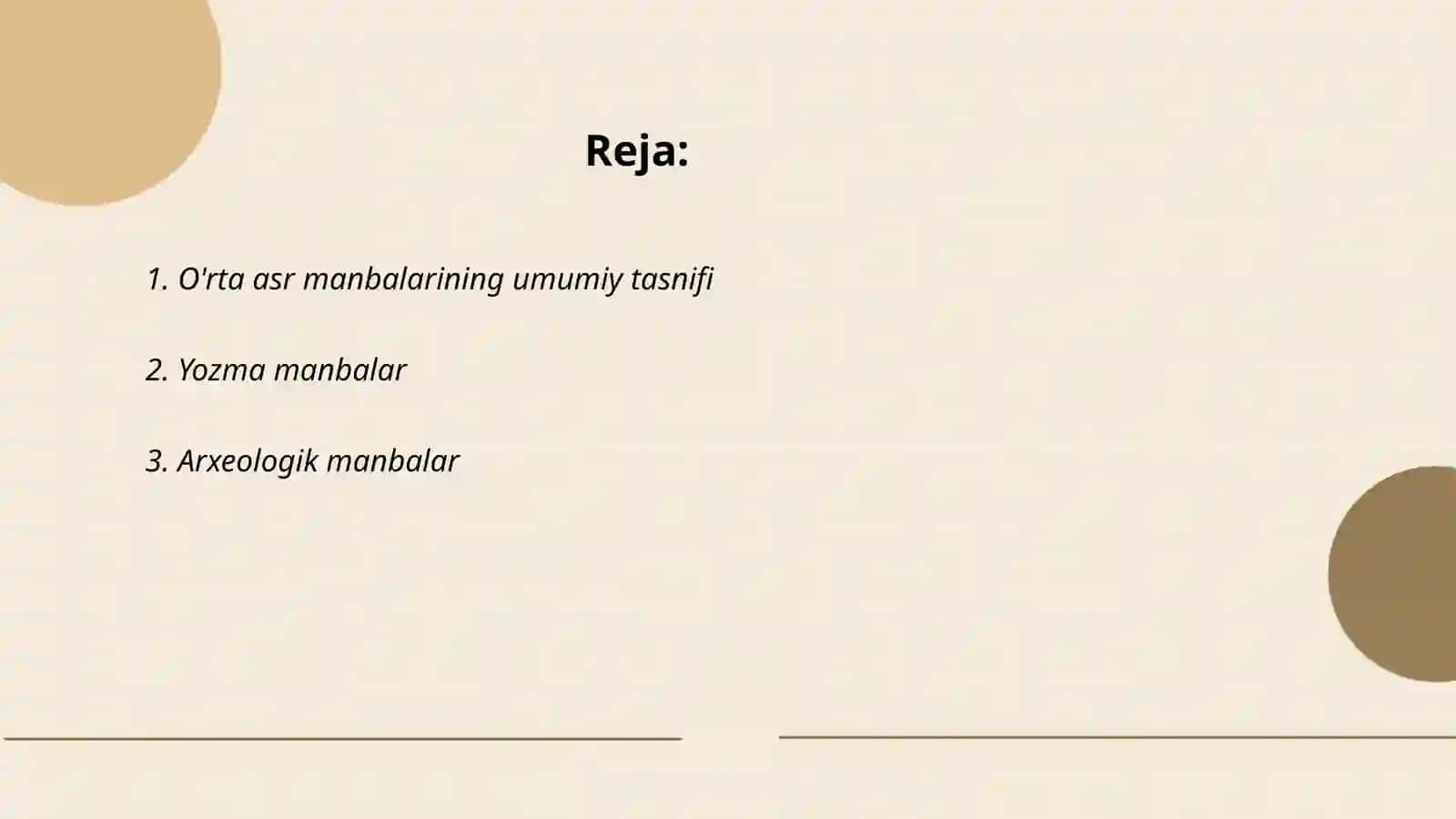 O’rta asr manbalarining klassifikatsiyasi 2