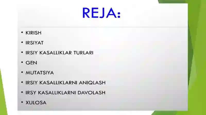 Irsiyat: Irsiyat Irsiy kasalliklar 2