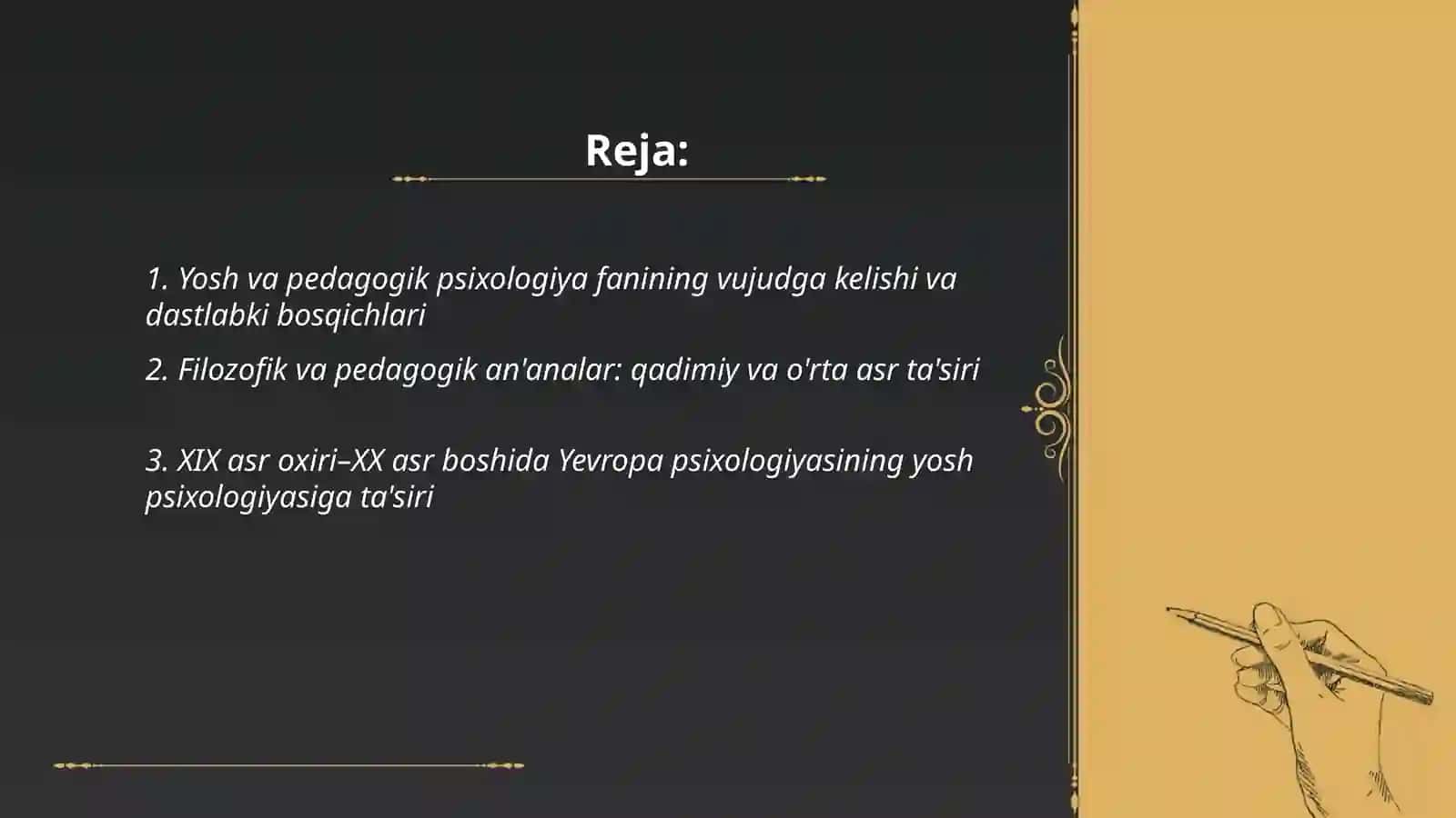 Yosh va pedagogik psixalogiya fanining rivojlanish tarixi xaqida tushuncha 2