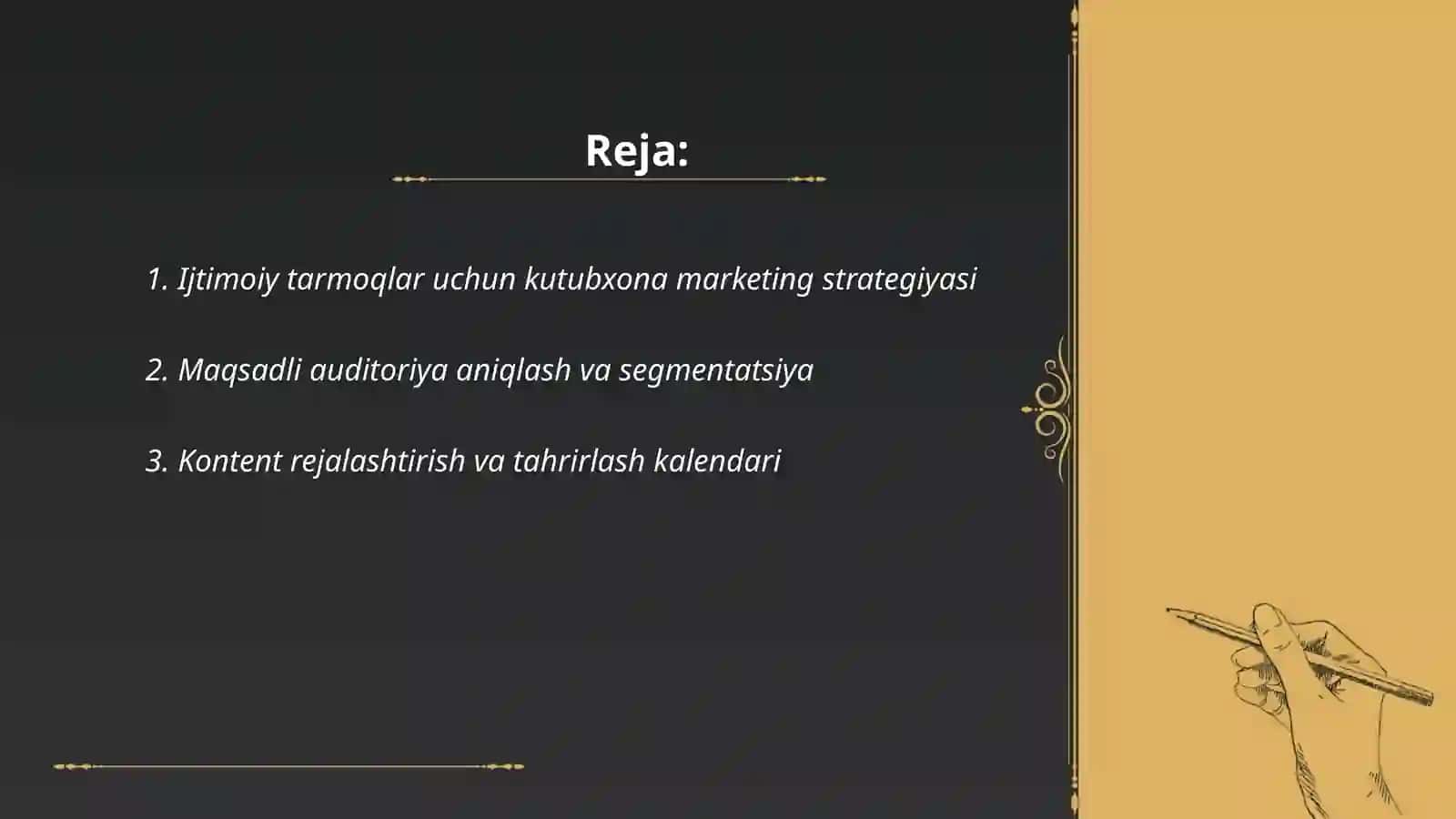 Ijtimoiy tarmoqlar uchun kutubxona marketing strategiyasi 2