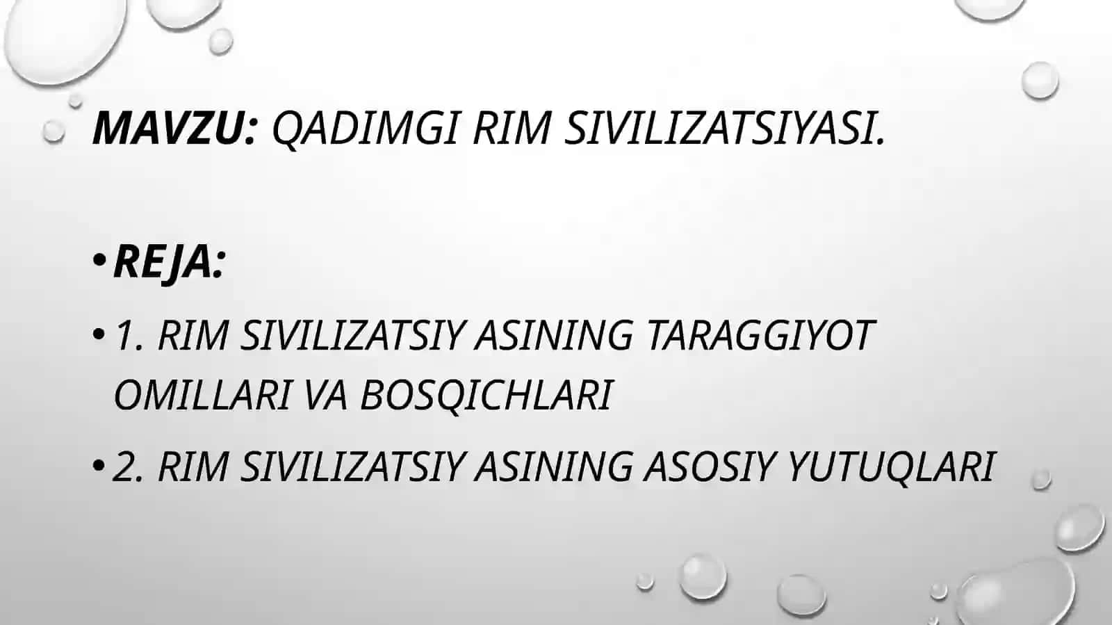 Qadimgi Rim sivilizatsiyasi 2