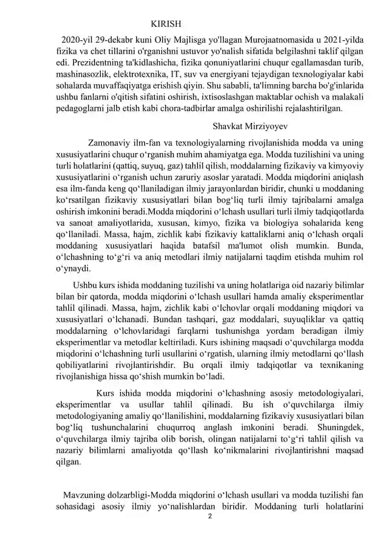Moddalar tuzilishi (gaz,suyuq, qattiq,jism) va modda miqdori tushunchalarini oʻquvchilar ongida shakllantirish usullari 2