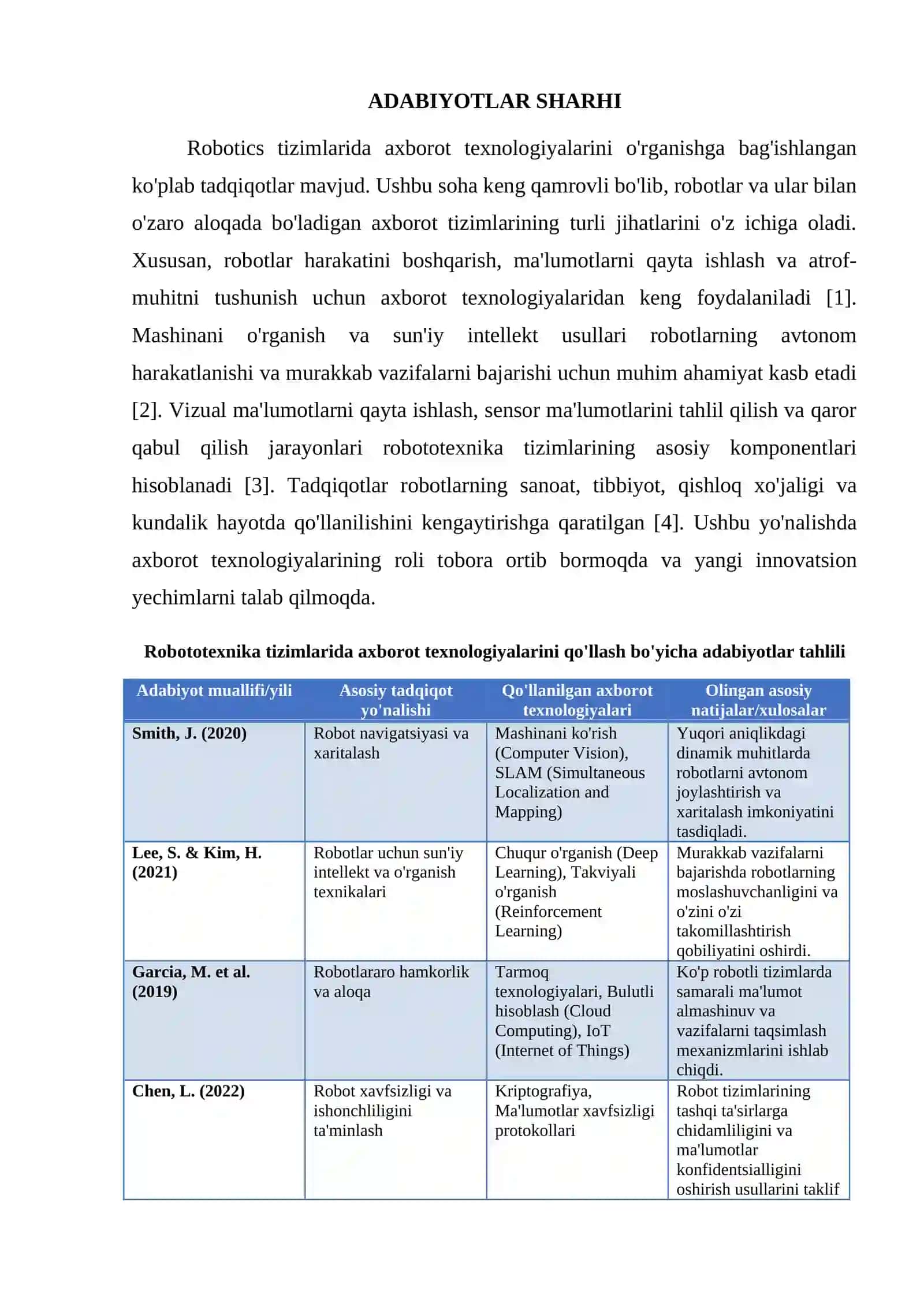 ROBOTATEXNIKA TIZIMLARDA AXBOROT TEXNALOGIYALARI 2