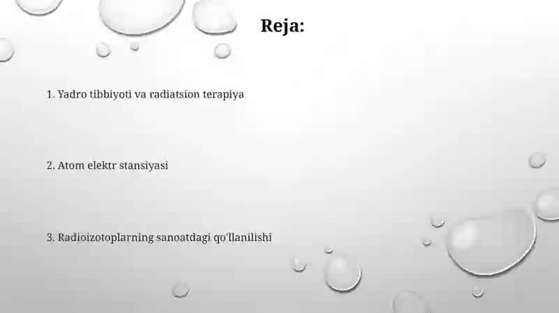 Yadro energiyasidan tinchlik maqsadlarida foydalanish 2